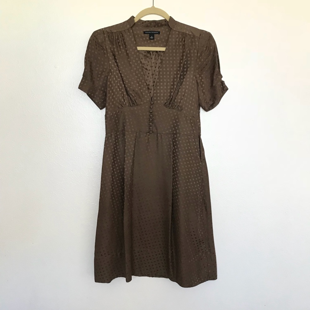 Banana Republic Brown Silk VTG RETRO Dress 50’s